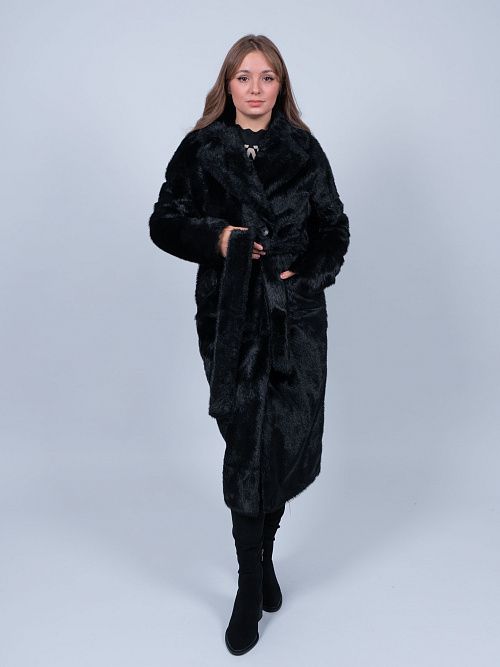 KR-227/4-Норка Шуба женская черный Sempati 