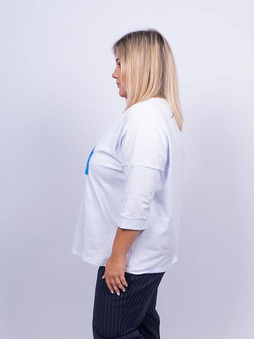 Ультрамарин Блузка женская белый ZAR STYLE 