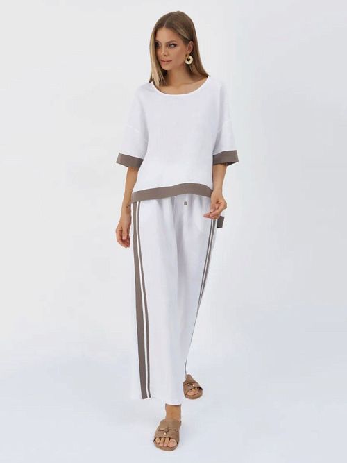 52125-БЛ Блузка женская бело-графитовый ELECTRA STYLE 