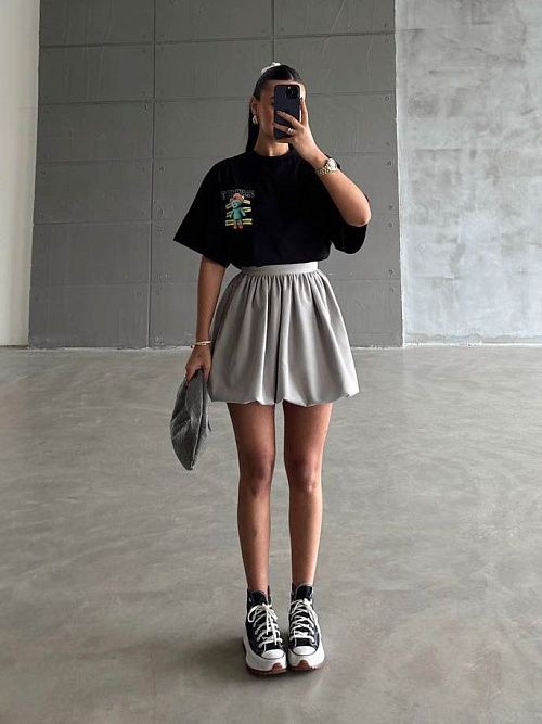 7419 Юбка женская серый GIRL 