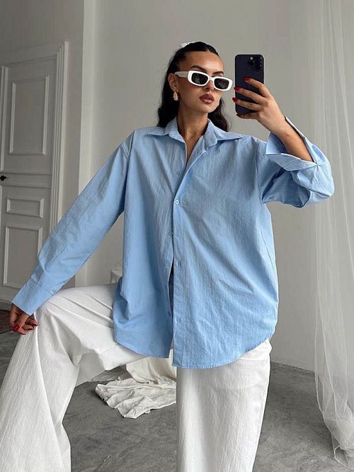 2575 Рубашка женская голубой GIRL   