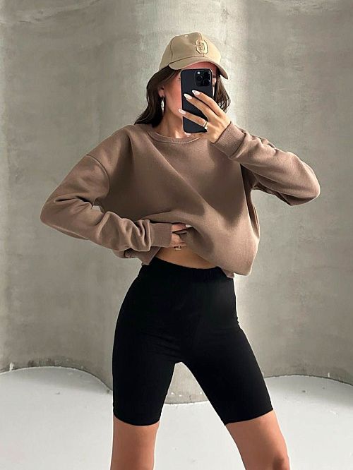 4628-brown Толстовка женская коричневый Girl 