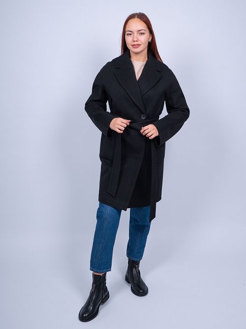 KR-293-МИЛЛ-5 Пальто женское черный 365 