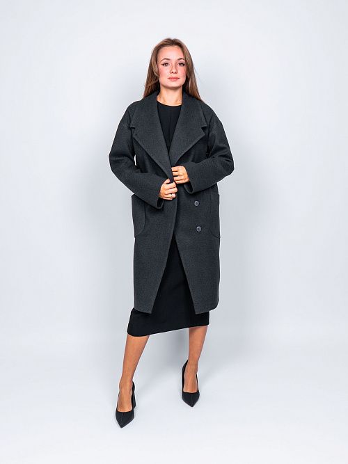 KR-171/14-Рубчик Пальто женское темно-серый 365 