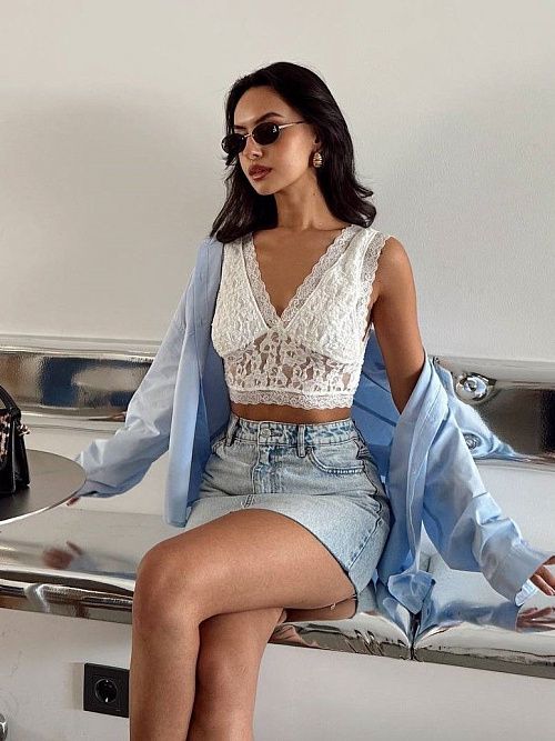 7483 Топ женский белый GIRL 