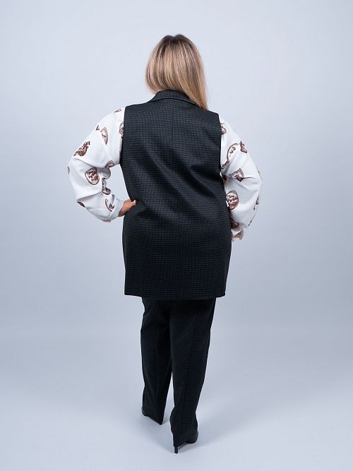 Асель-нью Жилет классический женский серый ZAR STYLE 