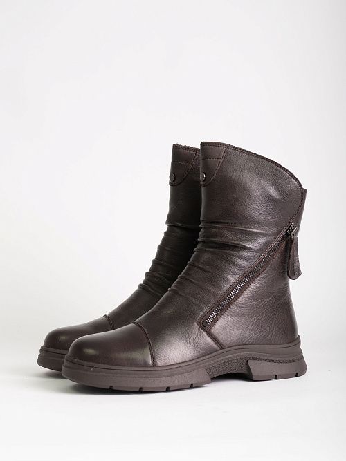 XUS-52480-4H-KW Полусапоги женские натуральная кожа коричневый Madella 