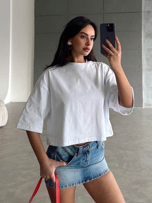 4608 Футболка женская белый GIRL 