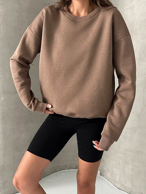 4628-brown Толстовка женская коричневый Girl 