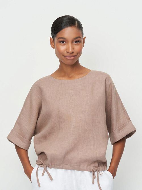 3786-ИЛ23 Блузка женская песочный ELECTRA STYLE 