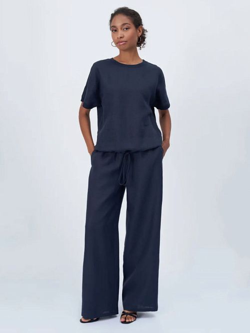 52104-БЛ Блузка женская темно-синий ELECTRA STYLE 