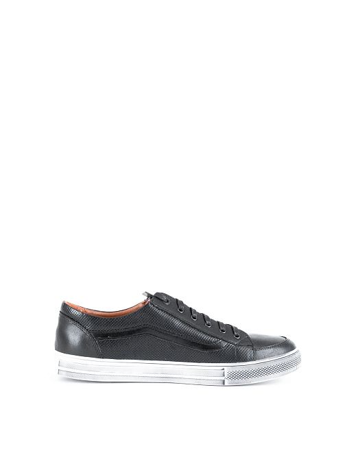 7625 black Кеды мужские натуральная кожа черный Shach 