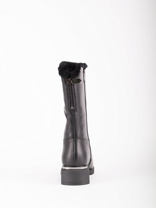 XJU-42189-4A-KW Полусапоги женские натуральная кожа черный Madella 