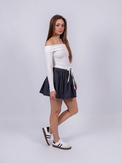 7451 Юбка-шорты женские серый GIRL 