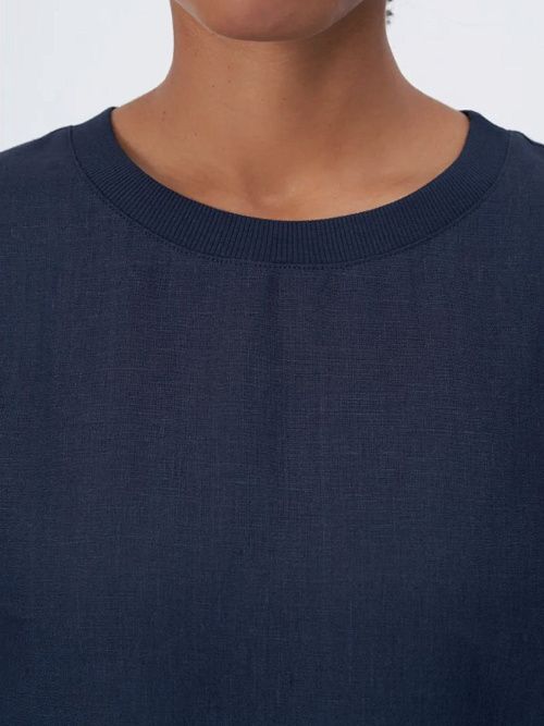 52104-БЛ Блузка женская темно-синий ELECTRA STYLE 