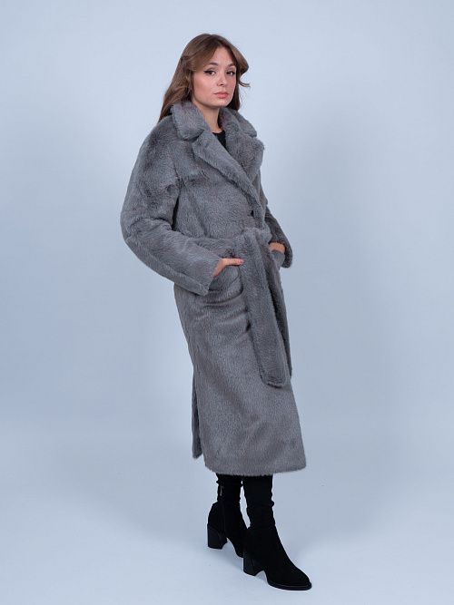 KR-135/2-Норка Шуба женская серый Sempati 