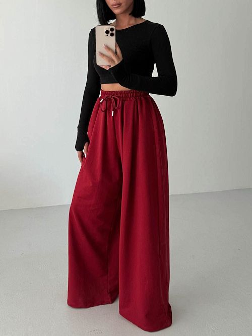 4547-bordo Брюки женские бордовый GIRL 