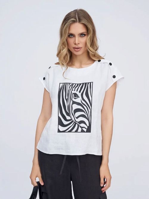 3436А-ИЛ22 Блузка женская белый ELECTRA STYLE 