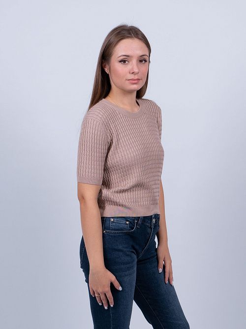 KZK-7002 Джемпер женский темно-бежевый SERIANNO 