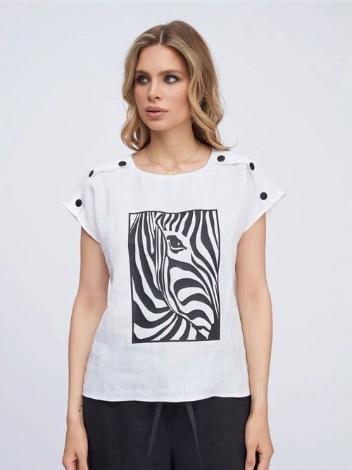 3436А-ИЛ22 Блузка женская белый ELECTRA STYLE 