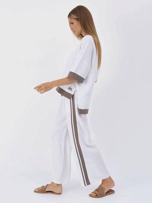 52125-БЛ Блузка женская бело-графитовый ELECTRA STYLE 