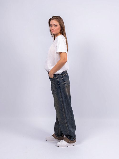 5386 Джинсы женские синий 919 