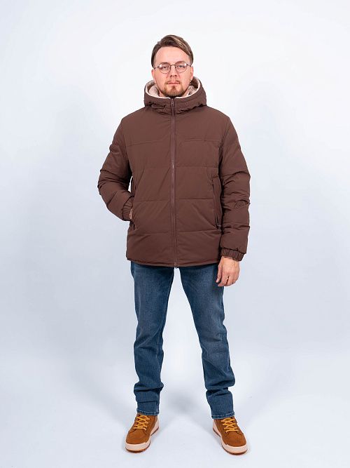 MWD4902I-М115 Куртка мужская двухстороняя коричневый/молочный ICEbear 