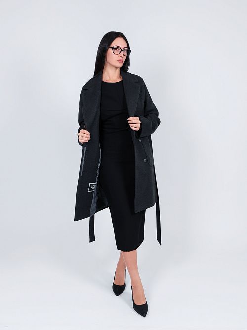 KR-293-Рубчик-14 Пальто женское темно-серый 365 