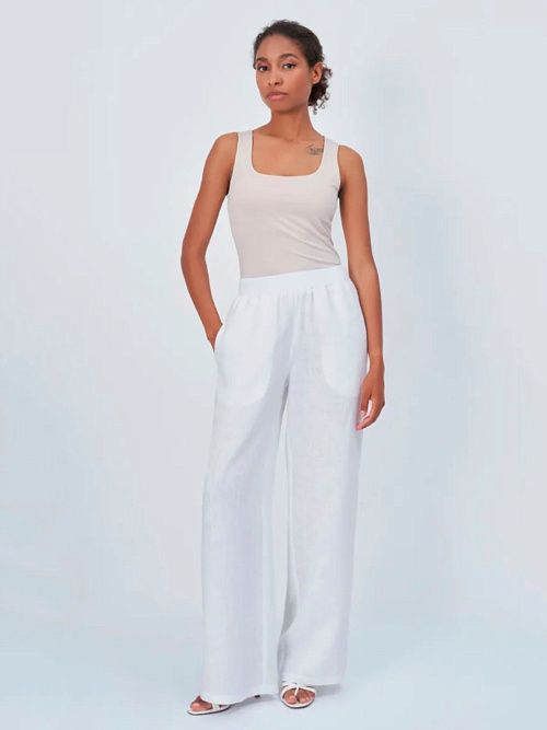 52104-БЛ Брюки женские белый ELECTRA STYLE 