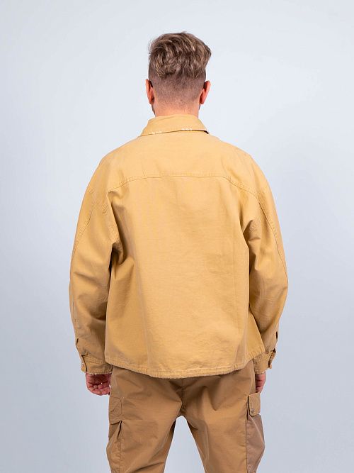 10033/AV/1 Рубашка мужская бежевый QWENTINI  