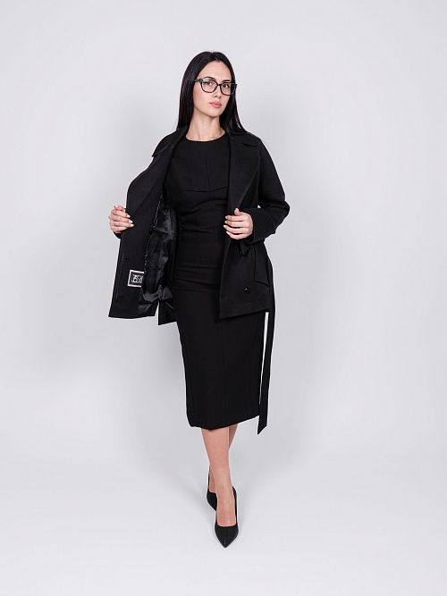 KR-292-Рубчик-15 Пальто женское черный 365 