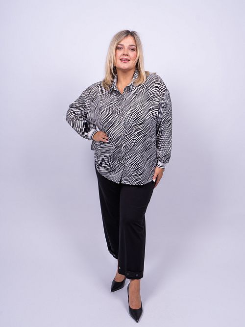 Вербена Блузка женская черно-белый ZAR STYLE 