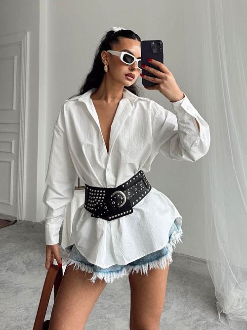 2575 Рубашка женская белый GIRL   