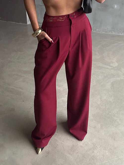 7453 Брюки женские бордовый GIRL 