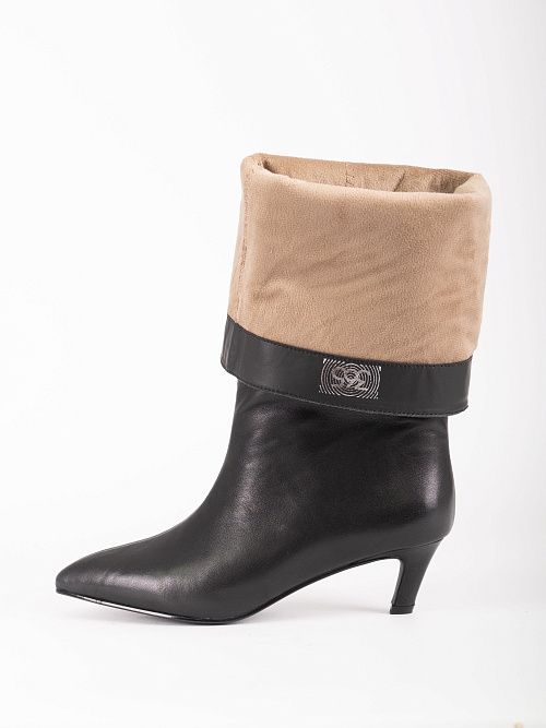 NE092F-Q811-P8008 Сапоги женские натуральная кожа черный 365 