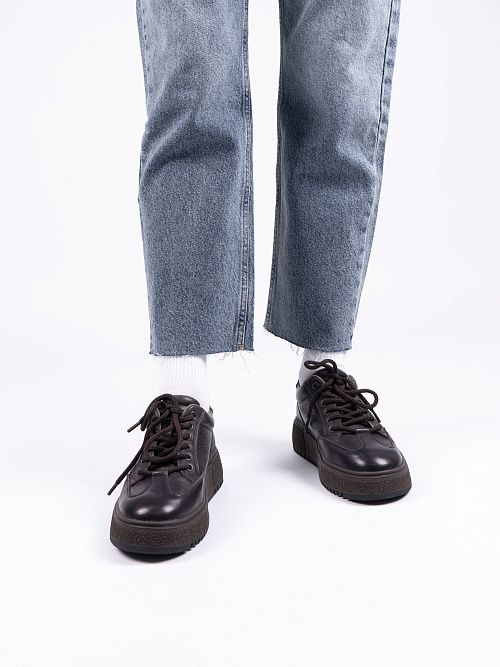 DBY-RA011-001-2 Полуботинки женские натуральная кожа коричневый 365 