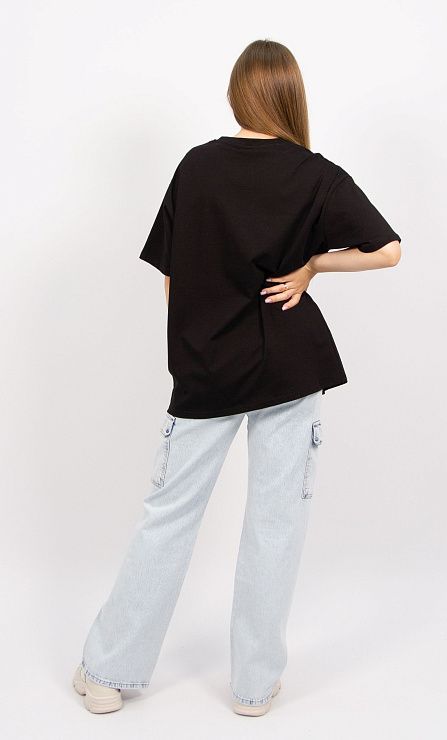 9007 Футболка женская черный ИРИНА 