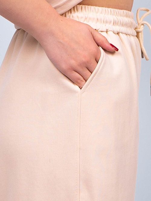 7275/7276/7 Костюм женский бежевый/красный QINO 