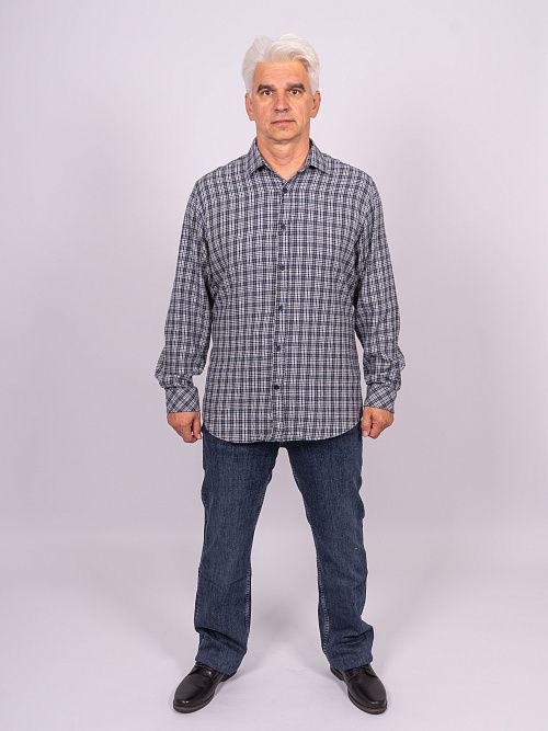 820-1250.P045.Y002.L.XB0301 Рубашка мужская синий LUXOR 