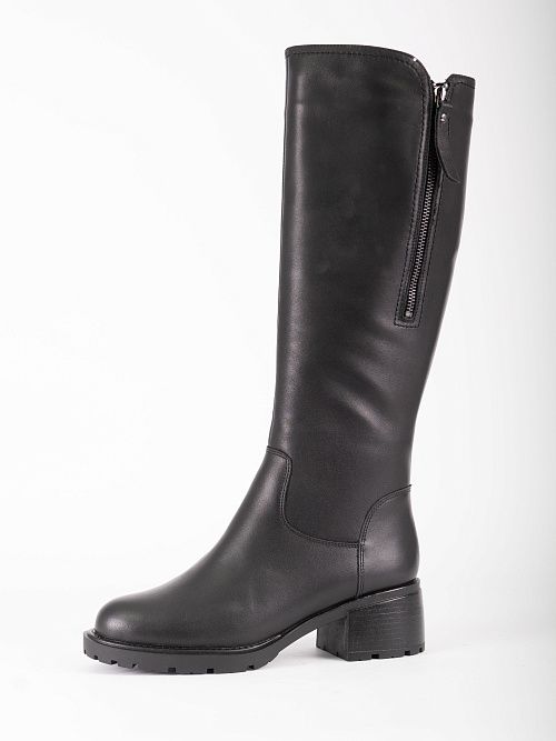 XJU-52465-1A-KI Сапоги женские натуральная кожа черный Madella 