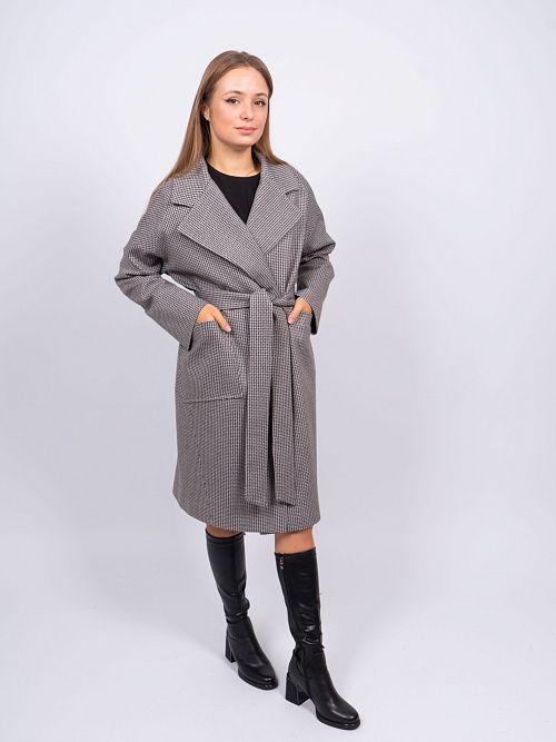 KR-291-Гус.лапка723 Пальто женское серый Sempati 