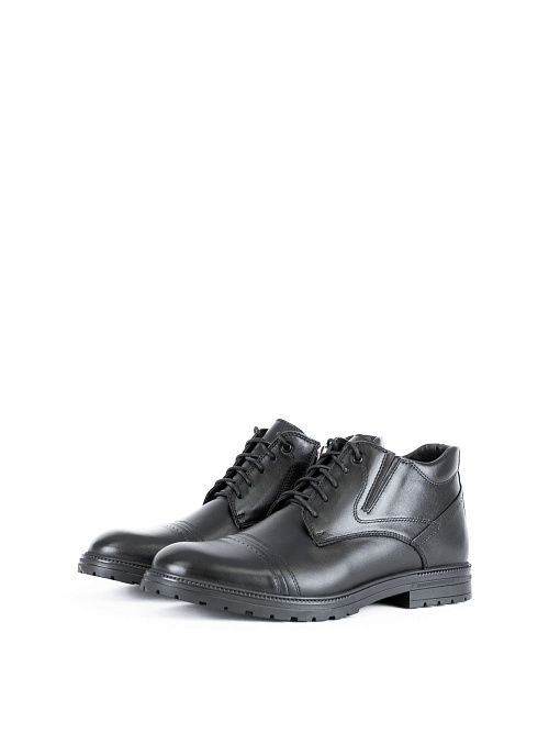 717 black Ботинки мужские натуральная кожа черный Shach 