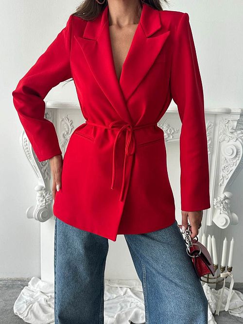 4121-red Пиджак женский красный GIRL 