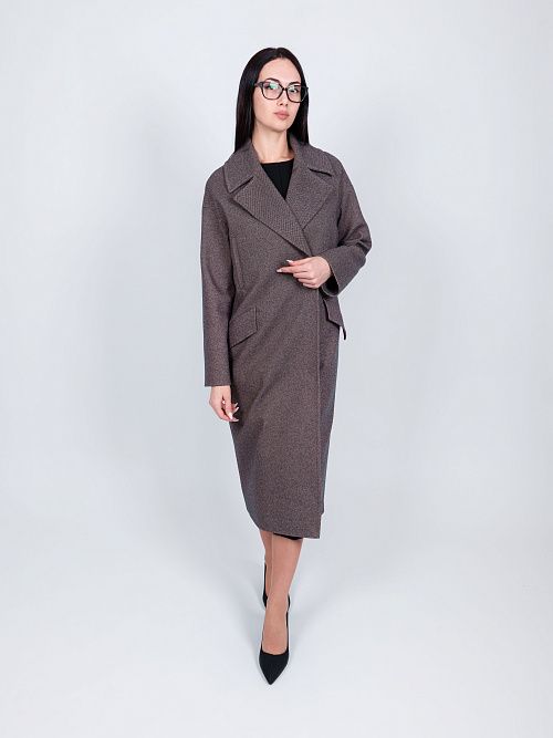 KR-296-МИЛЛ-т.кор Пальто женское темно-коричневый 365 