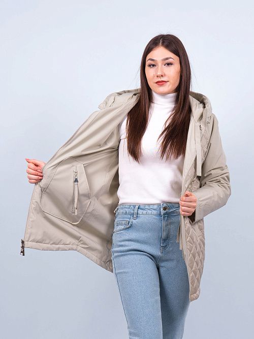 GWC4767I-G852 Куртка удлиненная женская зеленый ICEbear 