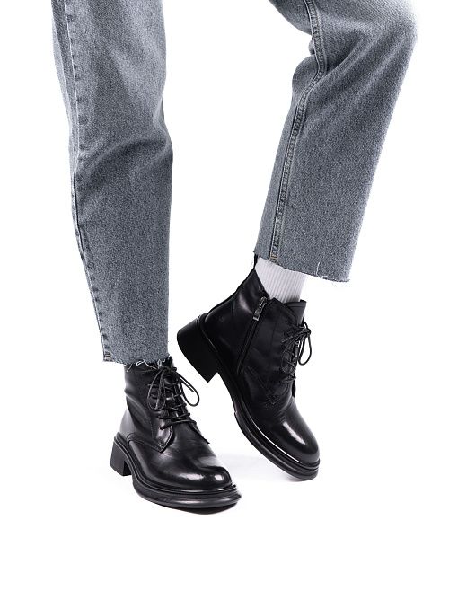 NE189-N297-P798 Ботинки женские натуральная кожа черный 365 