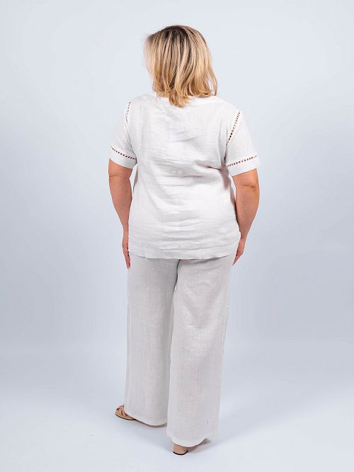 КЛ-7772-ИЛ23 Брюки женские белый ELECTRA STYLE 