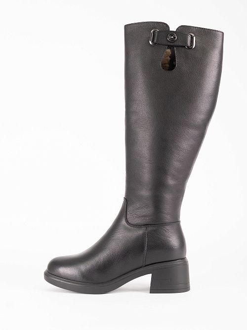 XMK-42087-1A-KW Сапоги женские натуральная кожа черный Madella 