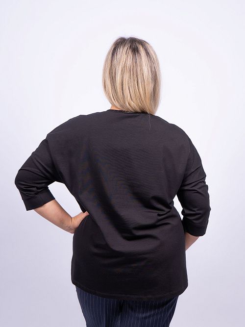 Ультрамарин Блузка женская черный ZAR STYLE 