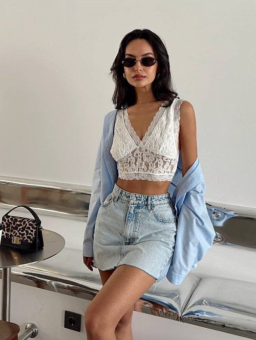 7483 Топ женский белый GIRL 